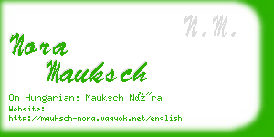 nora mauksch business card